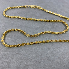 Sterling Silver - 2.9mm Rope Chain Necklace - 18K Gold Plate