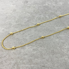 Sterling Silver - 2.6mm Ball Chain Necklace - 18K Yellow Gold Plated