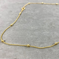 Sterling Silver - 2.6mm Ball Chain Necklace - 18K Yellow Gold Plated