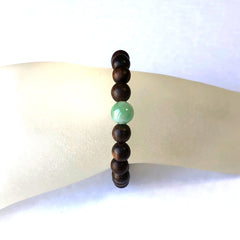 Jadeite and 'Black Soil' Agarwood Bracelet