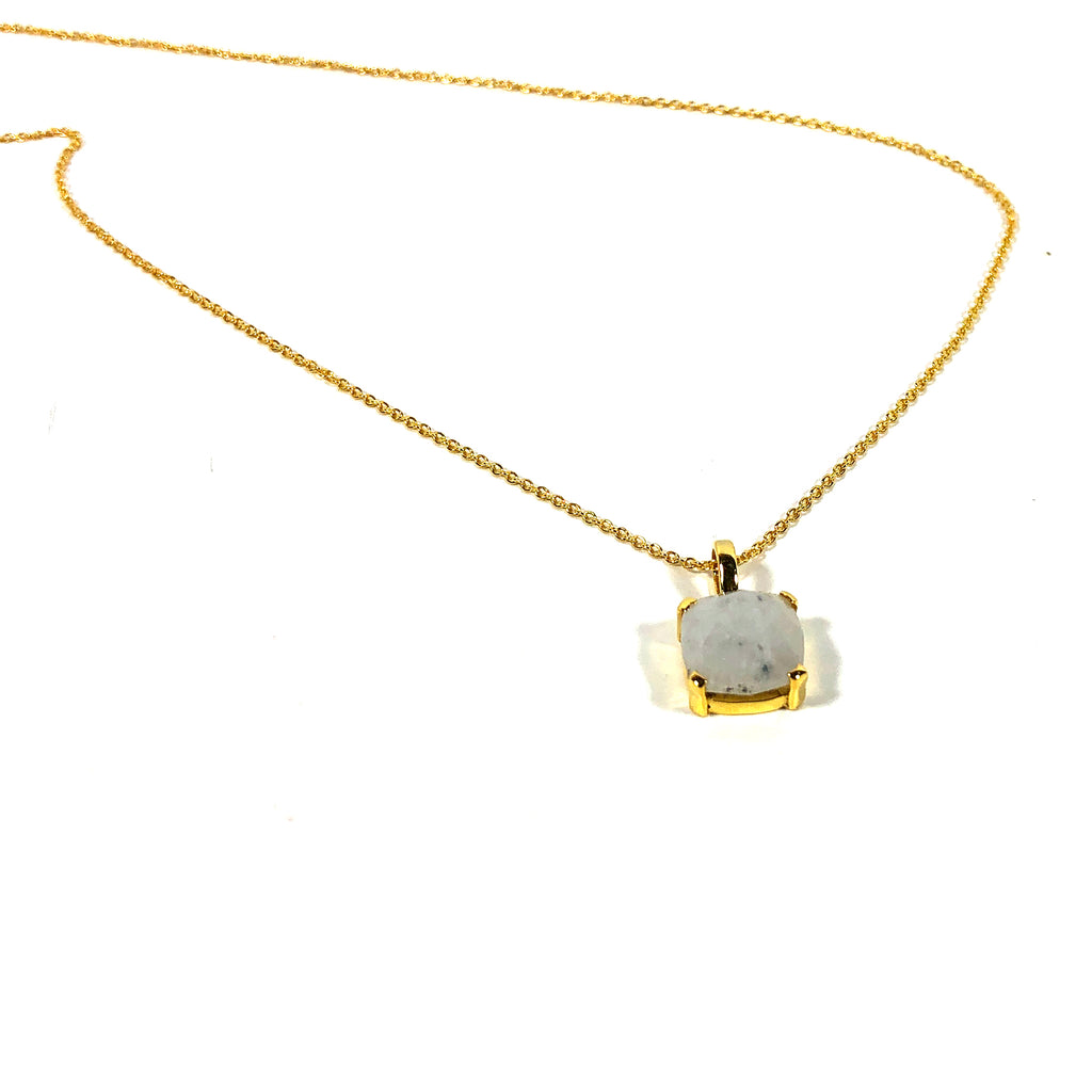 Moonstone Pendant with Gold Vermeil Necklace