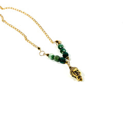 Green Agate Gemstones with Buddha Pendant Necklace