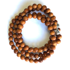 108 Bead Sandalwood 8mm Mala Bracelet / Necklace / Meditation Beads
