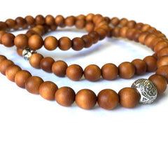108 Bead Sandalwood 8mm Mala Bracelet / Necklace / Meditation Beads