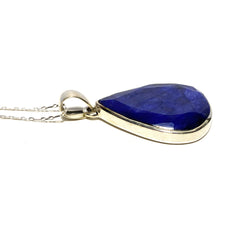 Violet Sapphire Crystal Pendant with Sterling Silver Necklace