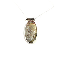 Crazy Lace Agate Pendant with Sterling Silver Necklace