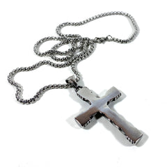 Twisted Metal Cross Pendant and Necklace