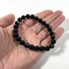 Black Agate Natural Stone Bracelet - Stone of Stability