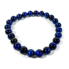 Blue Tiger's Eye Stone Bead Bracelet