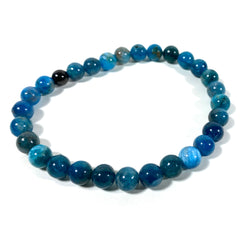 Blue Apatite Gemstone 6mm Bead Bracelet