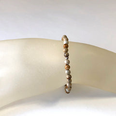 Mini Earth-Tone Jasper Gemstone 4mm Bead Bracelet