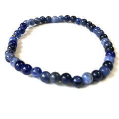 Mini Blue Sodalite Gemstone 4mm Energy Bracelet