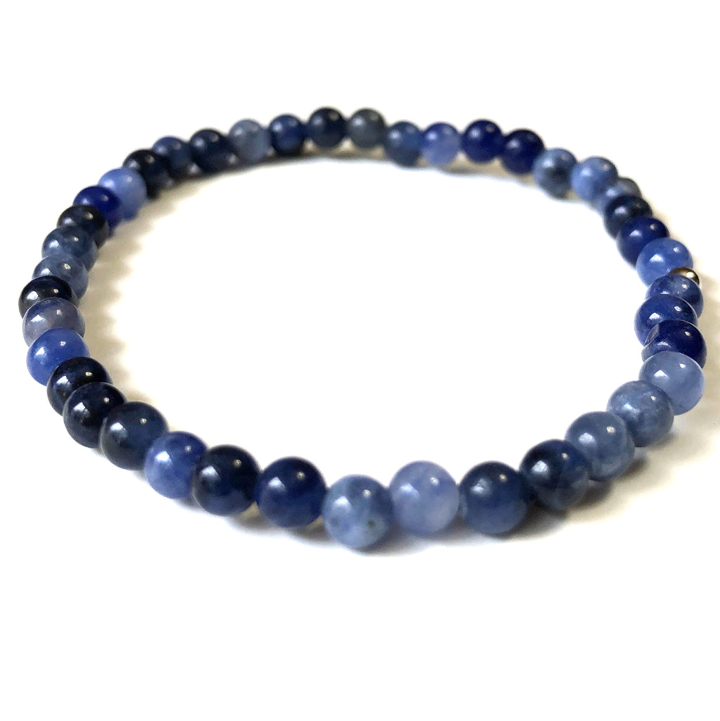 Mini Blue Sodalite Gemstone 4mm Energy Bracelet