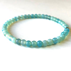 Mini Blue Agate Gemstone 4mm Energy Bracelet