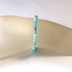 Mini Blue Agate Gemstone 4mm Energy Bracelet