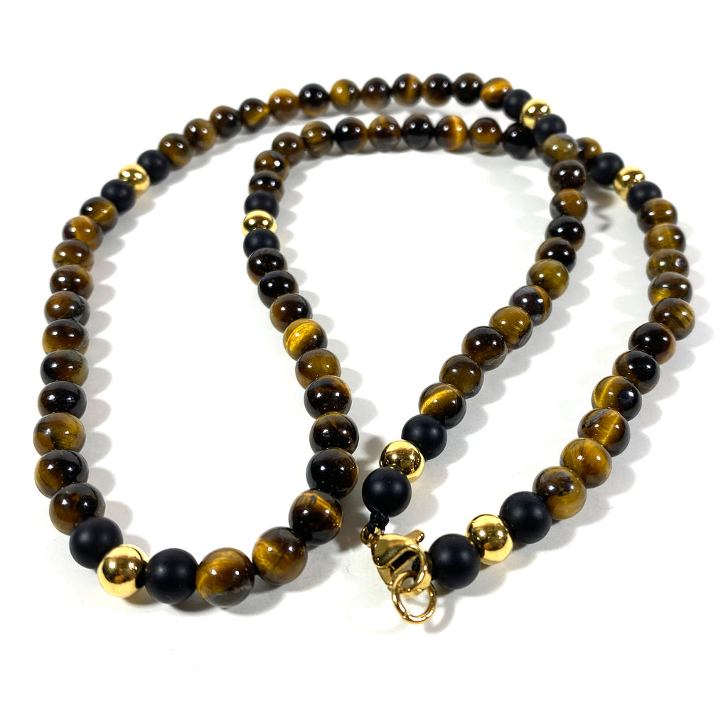 Tiger's Eye Natural Stone Beaded Necklace